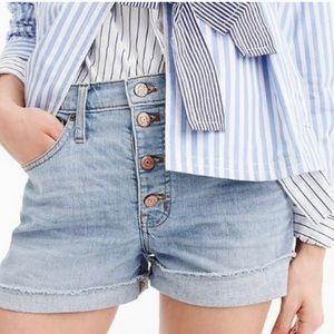 J. Crew Light Blue High-Rise Denim Shorts